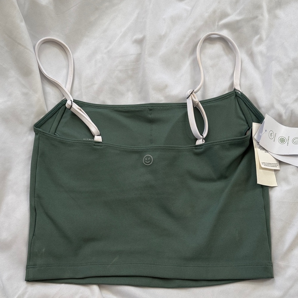 Hollister Dark Green Cropped Cami with White Trim - Picture 3 of 3